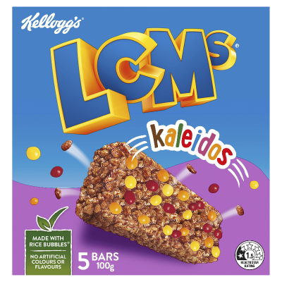 Kellogg's LCMs Kaleidos Rice Bubble Bars 100g
