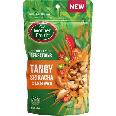 Mother Earth Nutty Sensations Tangy Sriracha Cashews 140g