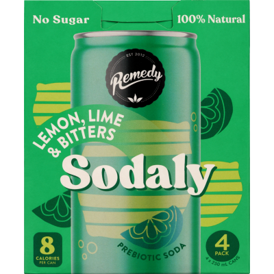 Remedy Lemon, Lime & Bitters Sodaly 4 x 250ml