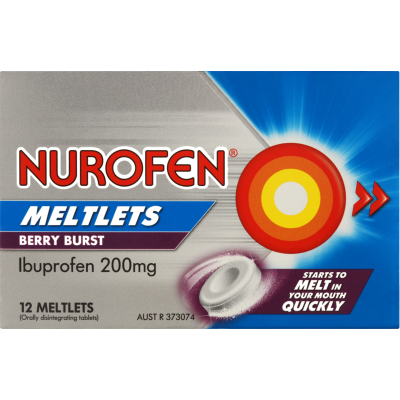 Nurofen Berry Burst 200mg Ibuprofen Meltlets 12pk