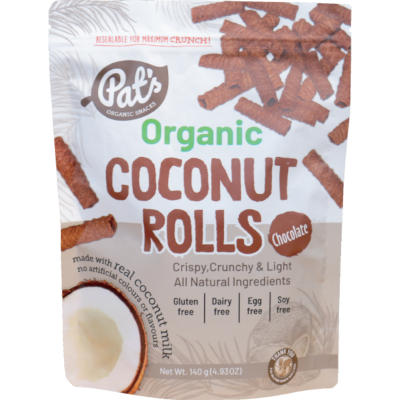 Pat's Organic Snacks Chocolate Organic Coconut Rolls 140g