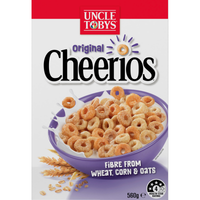 Uncle Tobys Cheerios Wholegrain Breakfast Cereal 560g