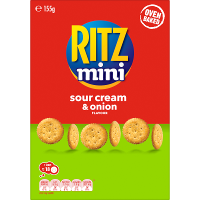 Ritz Mini Sour Cream & Onion Flavour Crackers 155g