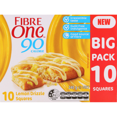 Fibre One Lemon Drizzle Squares 10 x 24g