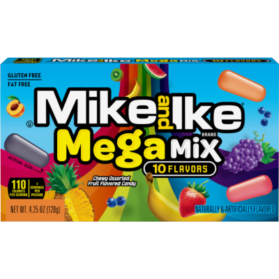 Mike and Ike Mega Mix 10 Flavors Chewy Candies 120g