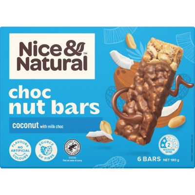 Nice & Natural Coconut Chocolate Nut Bars 6 x 30g