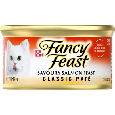 Purina Fancy Feast Savoury Salmon Feast Classic Pate Adult Wet Cat Food 85g