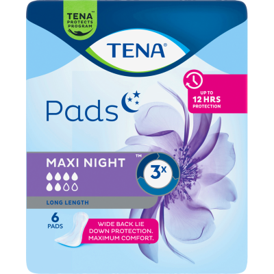 Tena Maxi Night Long Length Pads 6pk