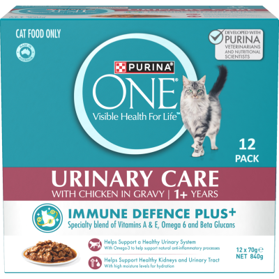 Purina ONE Urinary Care With Chicken In Gravy Wet Cat Food 12 x 70g