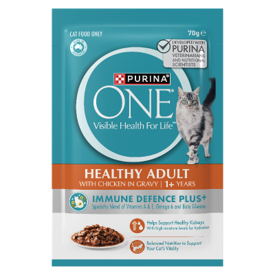 Purina ONE Healthy Adult With Chicken In Gravy Wet Cat Food 70g