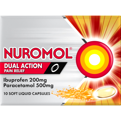 Nuromol Dual Action Liquid Pain Relief Capsules 10pk