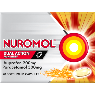 Nuromol Dual Action Liquid Pain Relief Capsules 20pk
