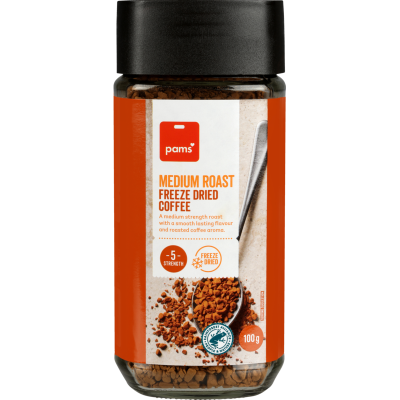 Pams Medium Roast Freeze Dried Coffee 100g