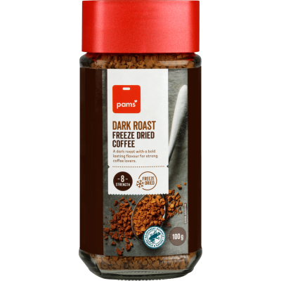 Pams Dark Roast Freeze Dried Coffee 100g