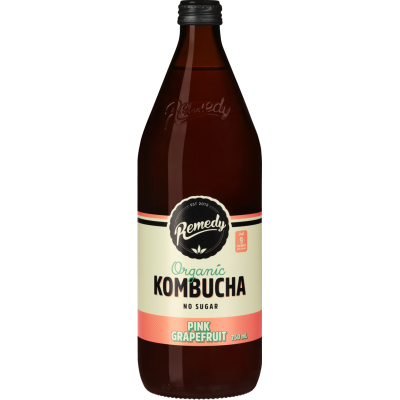 Remedy Pink Grapefruit Organic Kombucha 750ml
