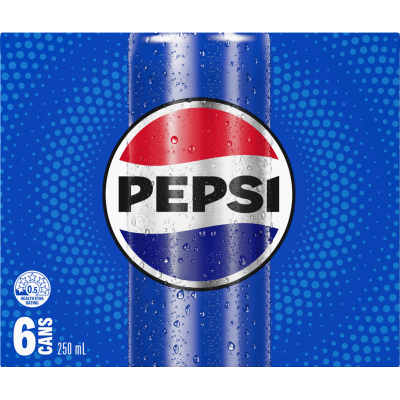 Pepsi Soft Drink Cans 6 x 250ml