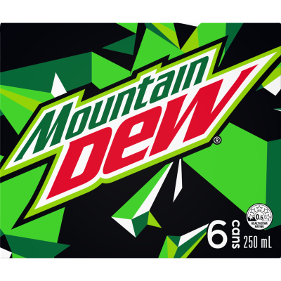 Mountain Dew Soft Drink Cans 6 x 250ml