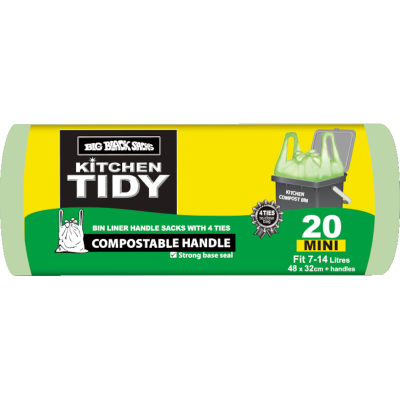 Big Black Sacks 12L Mini Handle Compostable Bags 20pk