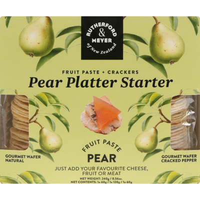 Rutherford & Meyer Pear Fruit Paste & Crackers Platter Starter 240g