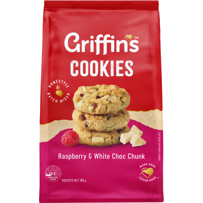 Griffin's Raspberry & White Choc Chunk Cookies 200g