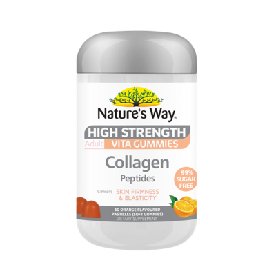 Nature's Way High Strength Collagen Orange Flavoured Adult Vita Gummies 50pk