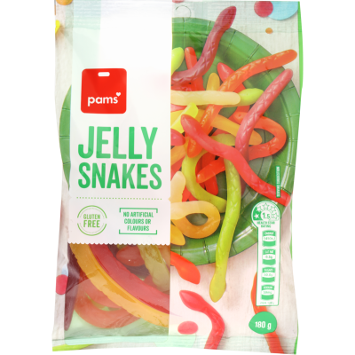 Pams Jelly Snakes 180g