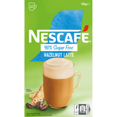 Nescafe NESCAFE COFFE 98% SUGAR FREE HAZELNUT 10 PACK 13.5G 10pk