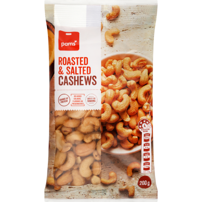 Pams Roasted & Salted Cashew 200g
