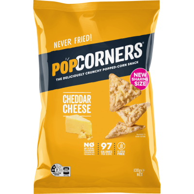 PopCorners Cheddar Cheese Popped-Corn Snack 130g
