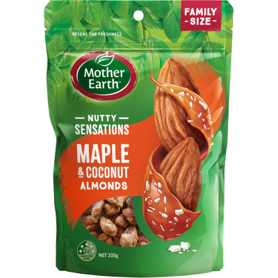 Mother Earth Nutty Sensations Maple & Coconut Almonds 335g