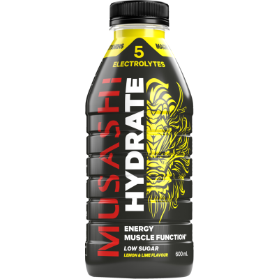 Musashi Hydrate Lemon Lime Energy Drink 600ml