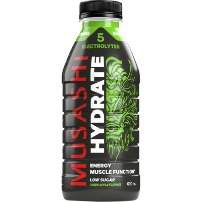 Musashi Hydrate Green Apple Energy Drink 600ml