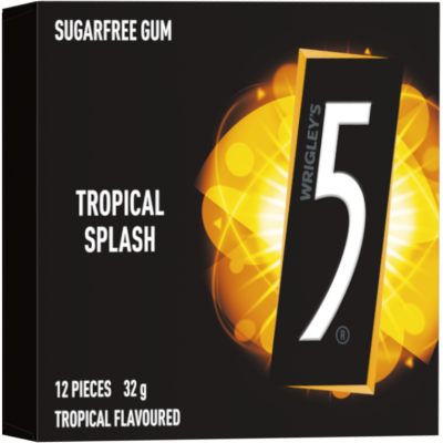 5 Gum Tropical Splash Sugar Free Chewing Gum Stick 32g