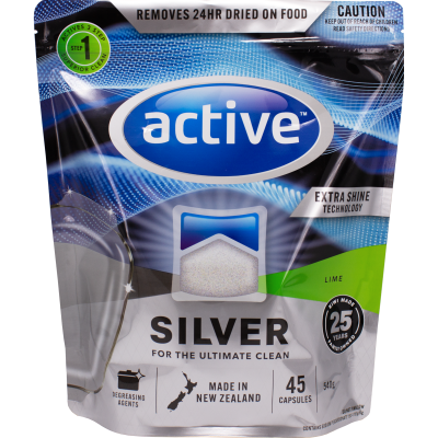 Active Silver Lime Auto Dishwash Capsules 45pk