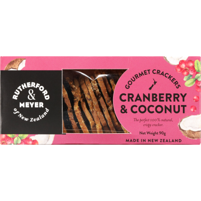 Rutherford & Meyer Cranberry & Coconut Gourmet Crackers 90g