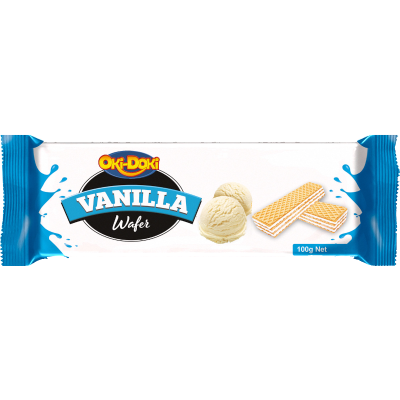 Oki Doki Vanilla Flavoured Wafers 100g