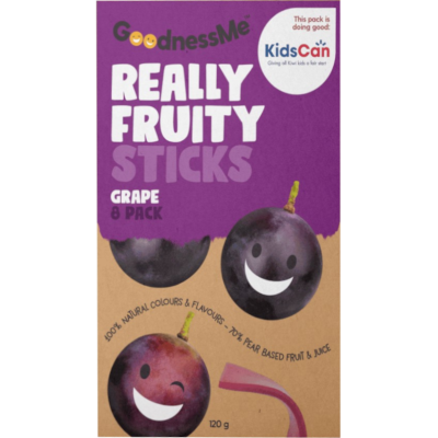 GoodnessMe Fruit Snack Grape Sticks 120g