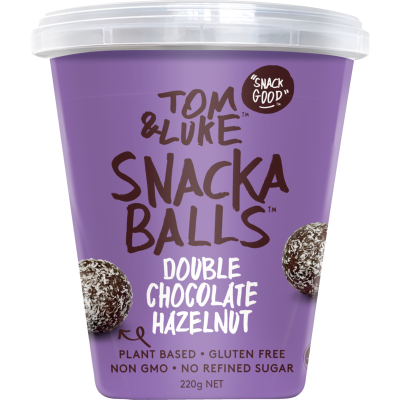 Tom & Luke Double Chocolate Hazelnut Snackaballs 220g