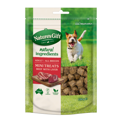 Nature's Gift Beef with Liver Mini Treats Dog Food 130g