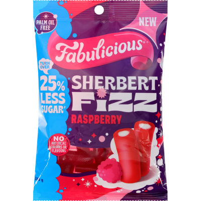Fabulicious Raspberry Sherbert Fizz 25% Reduced Sugar 180g