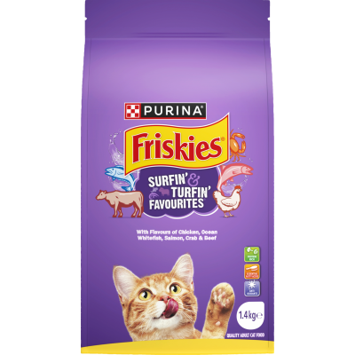 Purina Friskies Adult Surfin' & Turfin' Favourites Dry Cat Food 1.4kg
