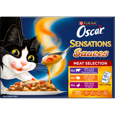 Purina Oscar Sensations Sauces Meat Selection Adult Wet Cat Food 12 x 0.085kg
