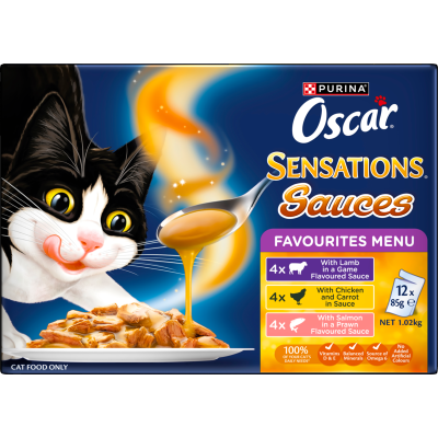 Purina Oscar Sensations Sauces Favourites Menu Adult Wet Cat Food 12 x 0.085kg