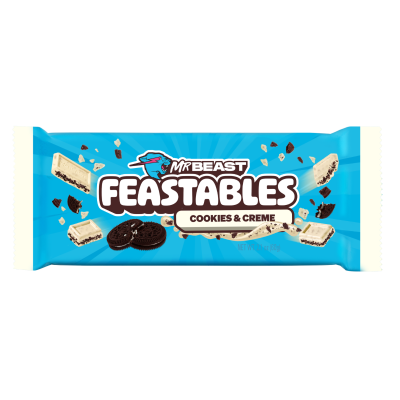 Mr Beast Feastables Cookies & Cream Chocolate Block 60g