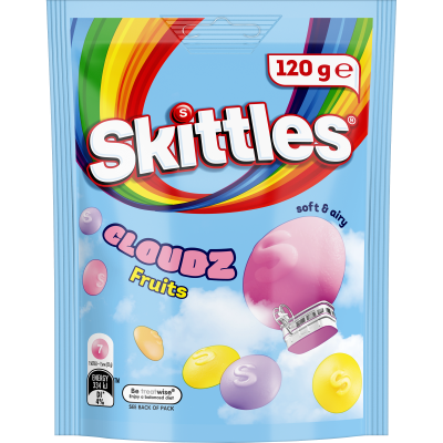 Skittles Cloudz Fruits Chewy Lollies Snack & Share Bag 120g