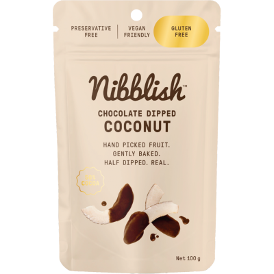 Nibblish Chocolate Dipped Coconut 100g