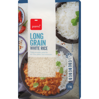 Pams Long Grain White Rice 1kg