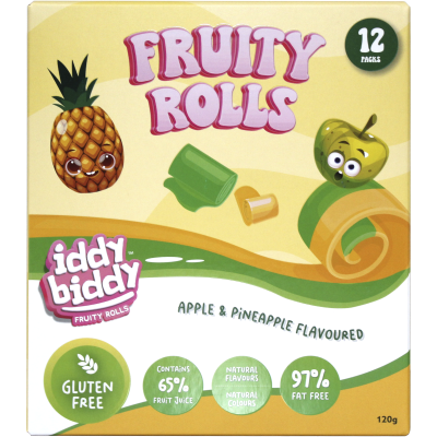 Iddy Biddy Apple & Pineapple Fruity Rolls 12 x 10g