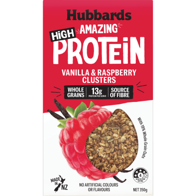 Hubbards Amazing High Protein Vanilla & Raspberry Clusters 350g