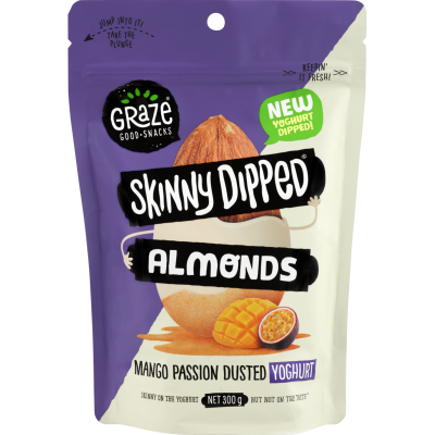 Graze Skinny Dipped Mango Passion Dusted Yoghurt Almonds 300g